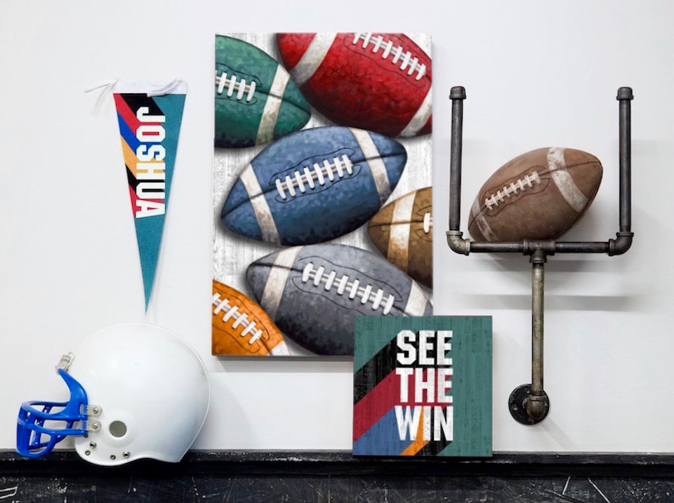 Football Wall Art and Decor for Boys Rooms and the Nursery by Aaron Christensen Embellishmentsstudio.com