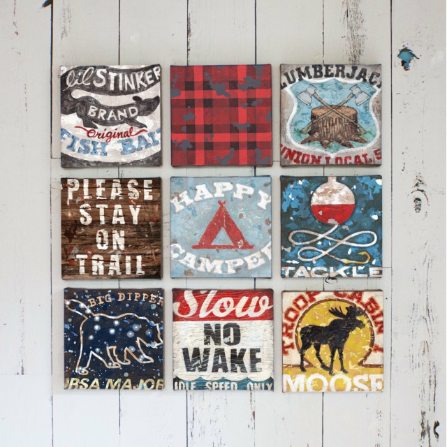 Fishing wall art featuring a skunk logo and bait text. Perfect for boys  rooms, teen spaces and interiors for the outdoor adventurer.